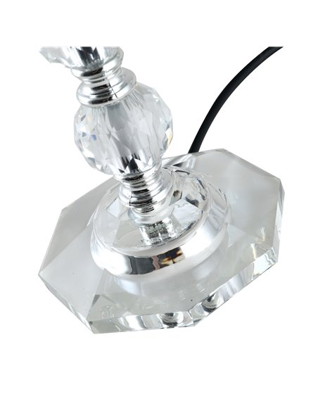 HOMCOM Crystallite Table Lamp w/ Fabric Lampshade Switch Beautiful Glass Elegant Reflective Home Bedroom Furnishing Freestanding - pic 25889 | FastDaddyshop