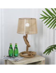 HOMCOM Nautical Style Rope-Base Table Lamp, Beige B31-209 2