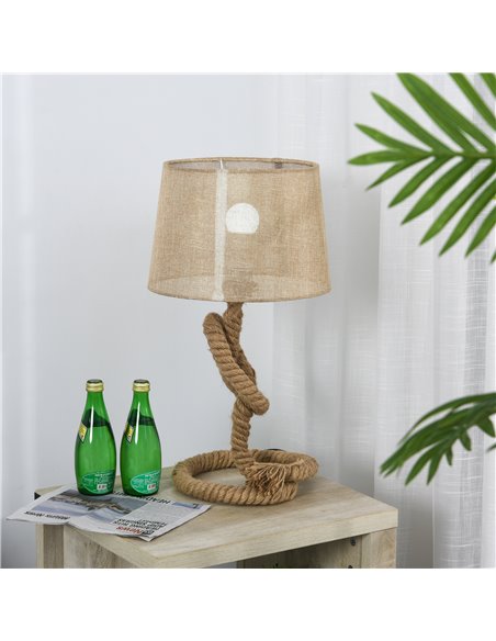 HOMCOM Nautical Style Rope-Base Table Lamp, Beige B31-209 - pic 25891 | FastDaddyshop
