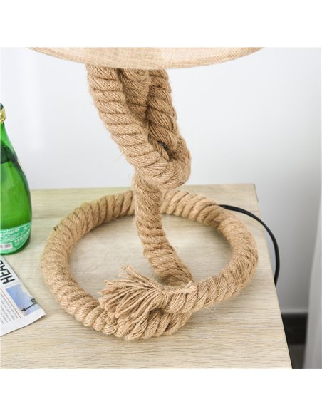 HOMCOM Nautical Style Rope-Base Table Lamp, Beige B31-209 - pic 25898 | FastDaddyshop