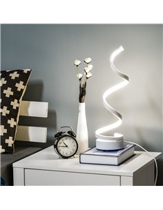 HOMCOM Modern Wave-Shaped LED Table Lamp, White B31-249 2