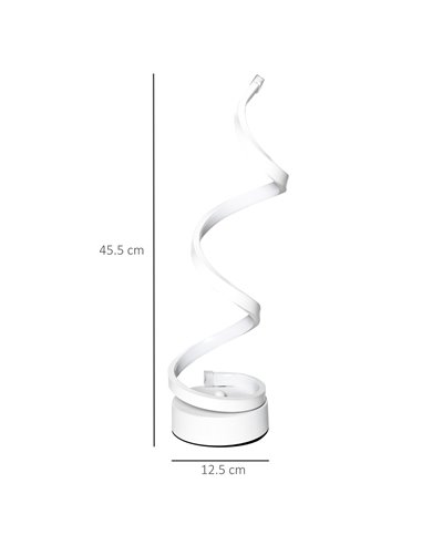 HOMCOM Modern Wave-Shaped LED Table Lamp, White B31-249