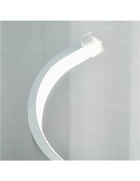 HOMCOM Modern Wave-Shaped LED Table Lamp with Round Metal Base for Living Room, Bedroom, Study, Dining Room, Office, Cool White  - pic 25907 | FastDaddyshop