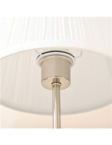 HOMCOM Modern Table Lamp with Pleated Fabric Lampshade, White and Silver B31-271 - pic 25915 | FastDaddyshop