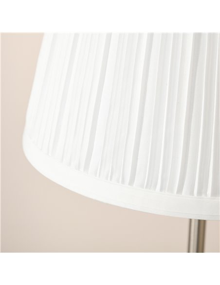 HOMCOM Modern Table Lamp with Pleated Fabric Lampshade, White and Silver B31-271 - pic 25916 | FastDaddyshop