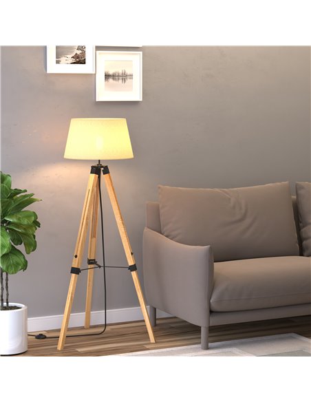 HOMCOM Tripod Floor Lamp E27 Bulb Compatible, Grey Shade B31-014GY - pic 25962 | FastDaddyshop