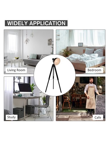 HOMCOM Industrial Tripod Spotlight Reading Floor Lamp, Black and White B31-036WT