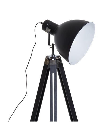HOMCOM Industrial Tripod Spotlight Reading Floor Lamp, Black and White B31-036WT - pic 26005 | FastDaddyshop