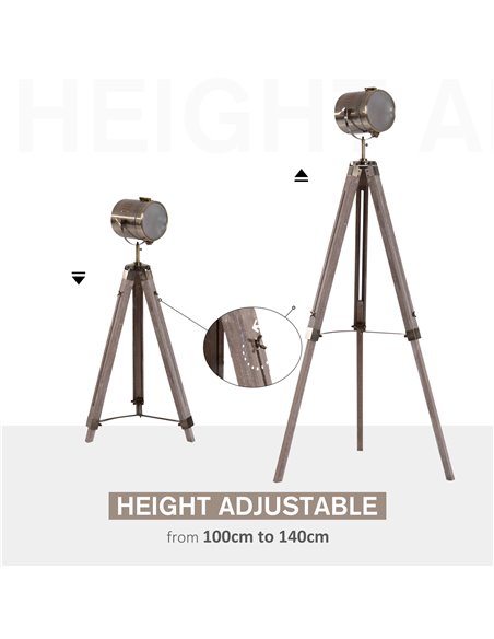 HOMCOM Vintage Tripod Floor Lamp, Retro Industrial Photography Light B31-077 - pic 26010 | FastDaddyshop