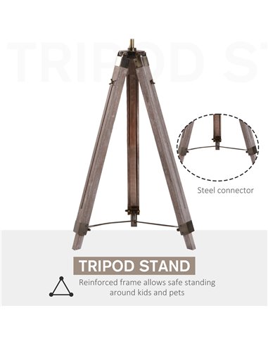 HOMCOM Vintage Tripod Floor Lamp, Retro Industrial Photography Light B31-077