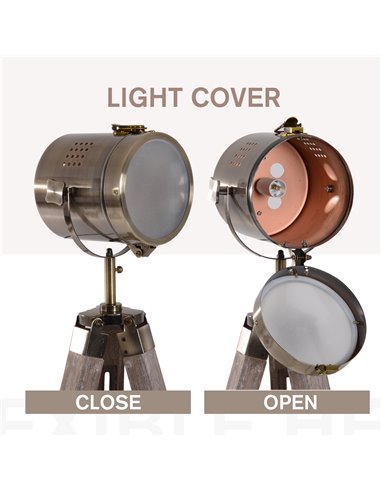 HOMCOM Vintage Tripod Floor Lamp, Retro Industrial Photography Light B31-077