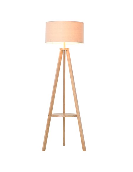 HOMCOM Free Standing Floor Lamp, Beige - Natural Wood Colour B31-095V01 - pic 26016 | FastDaddyshop