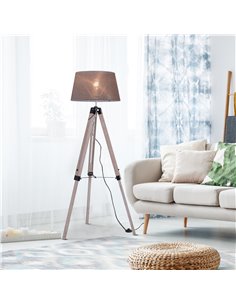 HOMCOM Wooden Adjustable Tripod Free Standing Floor Lamp B31-118V01 2
