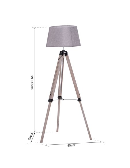 HOMCOM Wooden Adjustable Tripod Free Standing Floor Lamp B31-118V01 - pic 26027 | FastDaddyshop