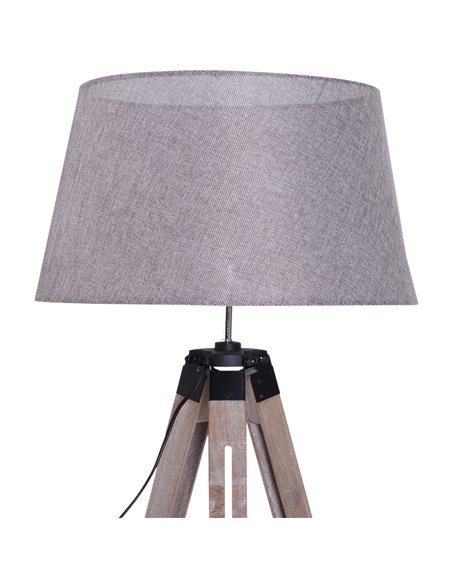 HOMCOM Wooden Adjustable Tripod Free Standing Floor Lamp  Bedside Light E27 Bulb Compatible - pic 26031 | FastDaddyshop