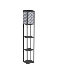 HOMCOM Modern Standing Lamp with 4-tier Open Shelves 833-622V01