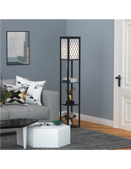 HOMCOM Modern Standing Lamp with 4-tier Open Shelves 833-622V01 - pic 26035 | FastDaddyshop