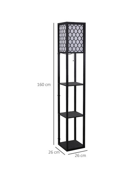 HOMCOM Modern Standing Lamp with 4-tier Open Shelves 833-622V01 - pic 26036 | FastDaddyshop