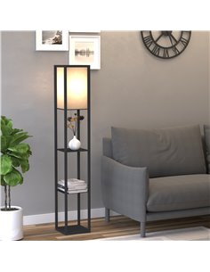 HOMCOM Modern Shelf Floor Lamp wiyh Soft Light, 4-tier Open Shelves, 833-623V01 2