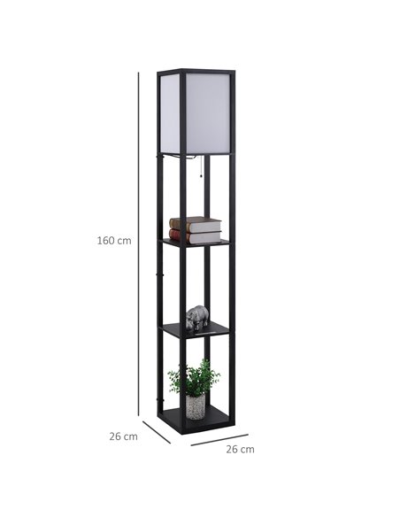 HOMCOM Modern Shelf Floor Lamp wiyh Soft Light, 4-tier Open Shelves, 833-623V01 - pic 26045 | FastDaddyshop