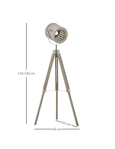 HOMCOM Telescopic Floor Lamp with Adjustable Shade Height B31-145V70