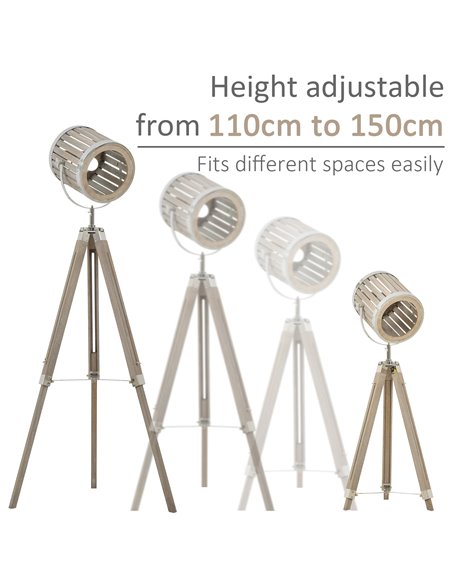 HOMCOM Telescopic Floor Lamp with Adjustable Shade Height B31-145V70 - pic 26082 | FastDaddyshop