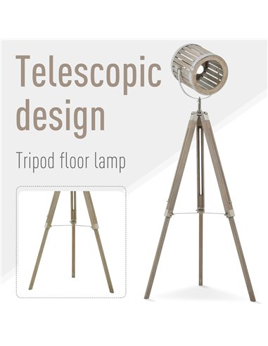 HOMCOM Telescopic Floor Lamp with Adjustable Shade Height B31-145V70