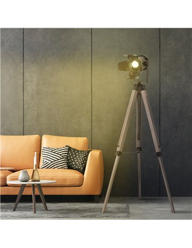 HOMCOM Industrial Style Tripod Floor Lamp, E27 Base B31-147V70