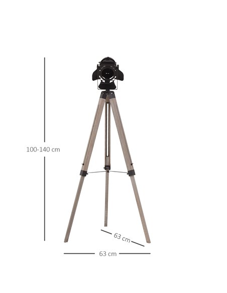 HOMCOM Industrial Style Tripod Floor Lamp, E27 Base B31-147V70 - pic 26090 | FastDaddyshop