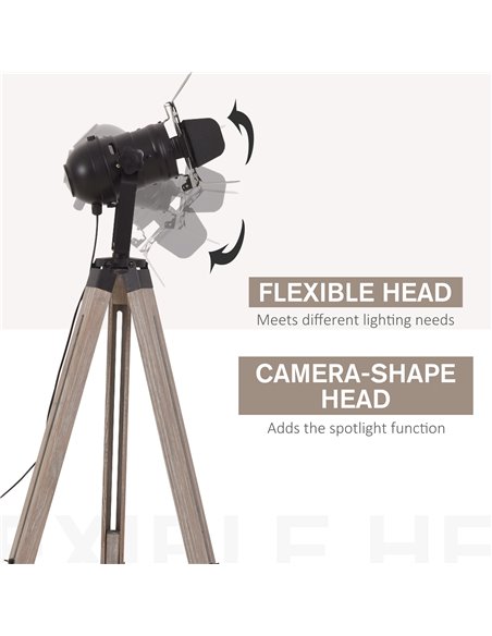 HOMCOM Industrial Style Tripod Floor Lamp, E27 Base B31-147V70 - pic 26092 | FastDaddyshop
