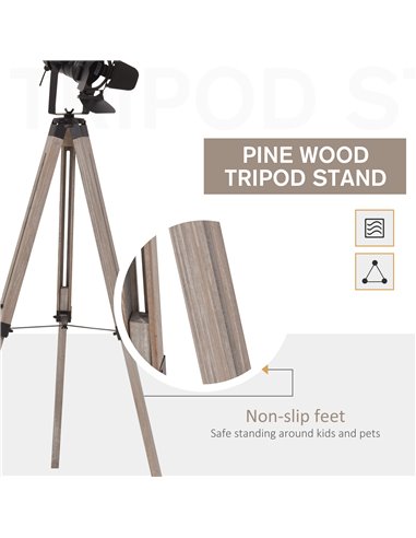 HOMCOM Industrial Style Tripod Floor Lamp, E27 Base B31-147V70