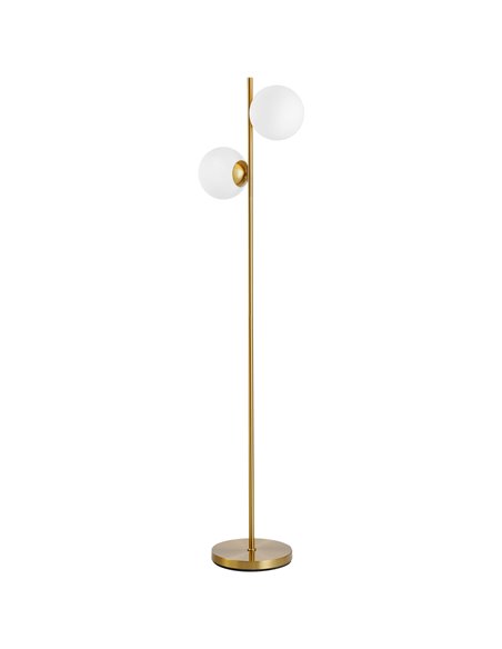 HOMCOM 2 Glass Shade Floor Lamp with Floor Switch, Gold B31-146V70GD - pic 26097 | FastDaddyshop