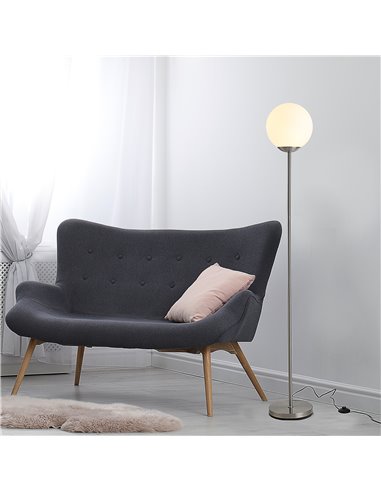 HOMCOM 171cm Glass Globe Floor Lamp, Grey B31-171V70GY