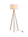 HOMCOM E27 Elegant Wood Tripod Floor Lamp, Beige B31-162V70BG
