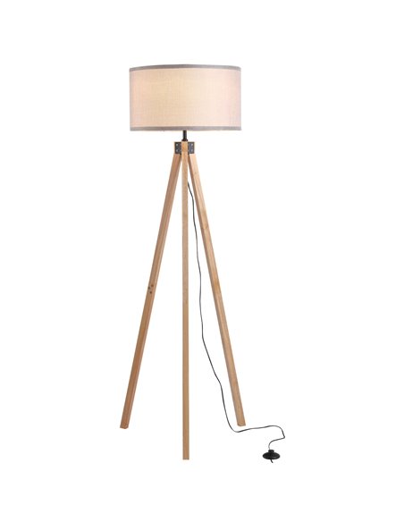 HOMCOM 5FT Elegant Wood Tripod E27 Bulb Floor Lamp, Grey B31-162V70GY - pic 26125 | FastDaddyshop