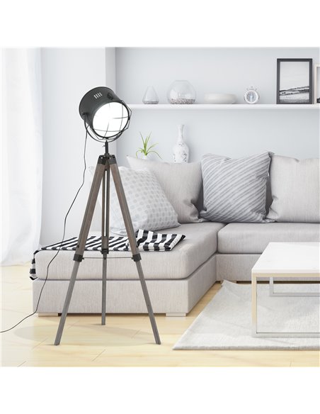 HOMCOM Industrial Style Tripod E27 Base Floor Lamp B31-153 - pic 26143 | FastDaddyshop