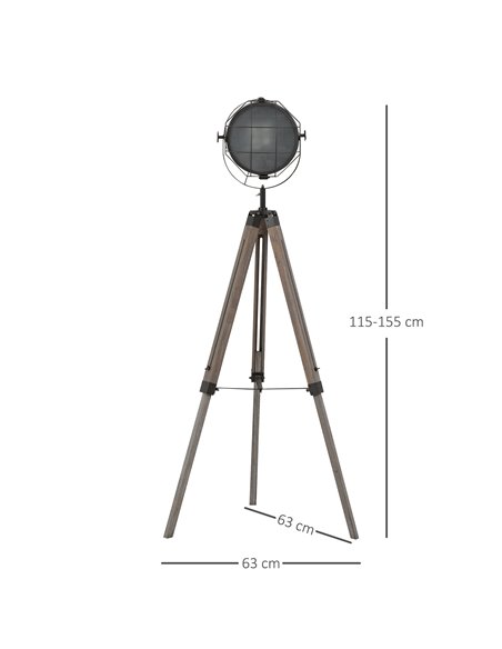 HOMCOM Industrial Style Tripod E27 Base Floor Lamp B31-153 - pic 26144 | FastDaddyshop