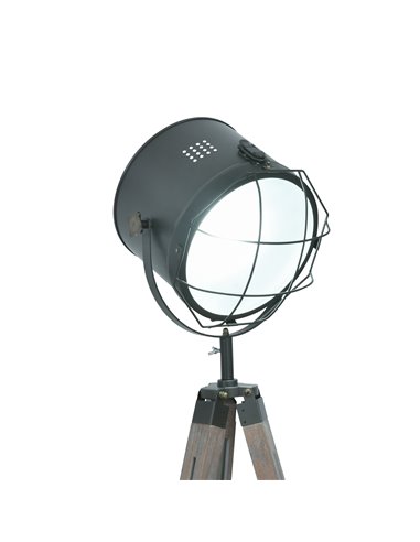 HOMCOM Industrial Style Tripod Floor Lamp for Living Room Bedroom, Vintage Spotlight Reading Lamp with Wooden Legs E27 Base