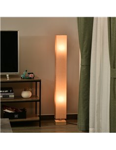 HOMCOM 120cm Tall Linen 2 Bulbs Floor Lamp, Cream B31-025V70CW 2