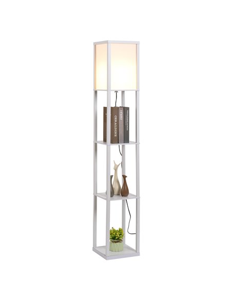 HOMCOM 4-Tier White Shelf Floor Lamp with Storage Shelf 833-623V70WT - pic 26169 | FastDaddyshop