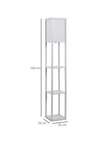 HOMCOM 4-Tier White Shelf Floor Lamp with Storage Shelf 833-623V70WT - pic 26171 | FastDaddyshop
