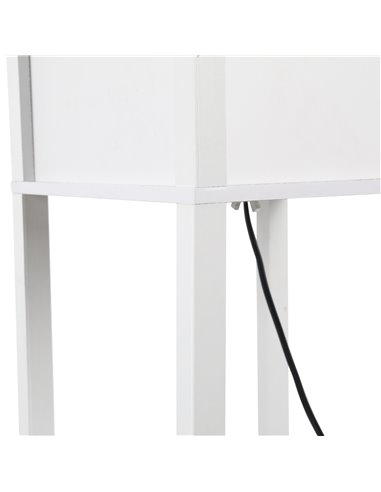 HOMCOM 4-Tier White Shelf Floor Lamp, Floor Light with Storage Shelf, Reading Standing Lamp
