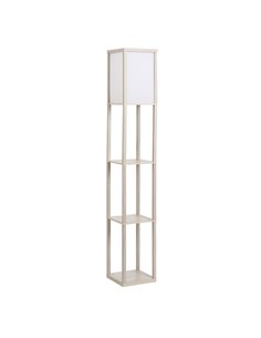 HOMCOM 4-Tier Floor Lamp with Storage Shelf, Oak 833-623V70AK