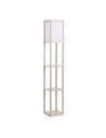 HOMCOM 4-Tier Floor Lamp with Storage Shelf, Oak 833-623V70AK