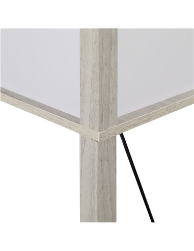 HOMCOM 4-Tier Floor Lamp with Storage Shelf, Oak 833-623V70AK
