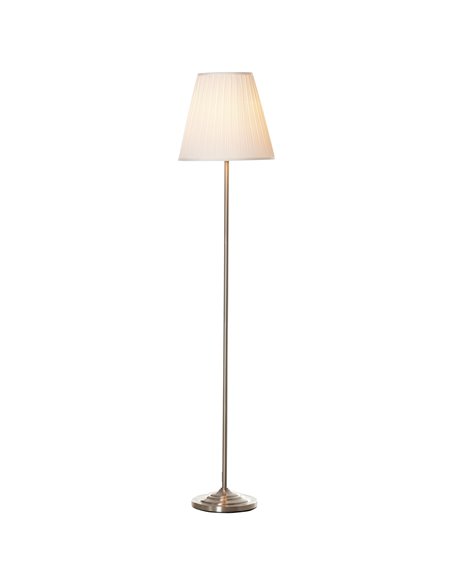 HOMCOM Steel Floor Lamp with Pleated Fabric Lampshade, White and Silver B31-265 - pic 26187 | FastDaddyshop