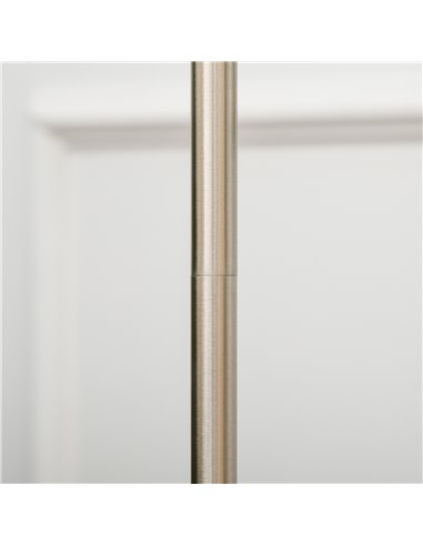 HOMCOM Steel Floor Lamp with Pleated Fabric Lampshade, White and Silver B31-265