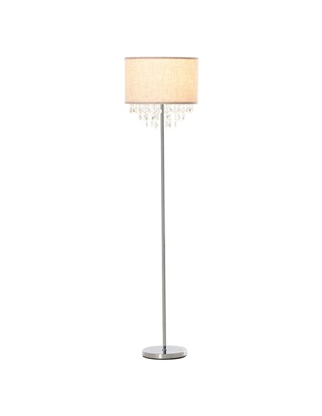 HOMCOM Modern Steel Floor Lamp, Silver and Cream White B31-263 - pic 26196 | FastDaddyshop