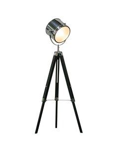 HOMCOM Industrial Style Adjustable Tripod Floor Lamp, Black B31-292
