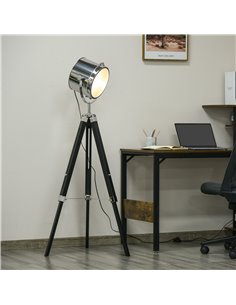 HOMCOM Industrial Style Adjustable Tripod Floor Lamp, Black B31-292 2